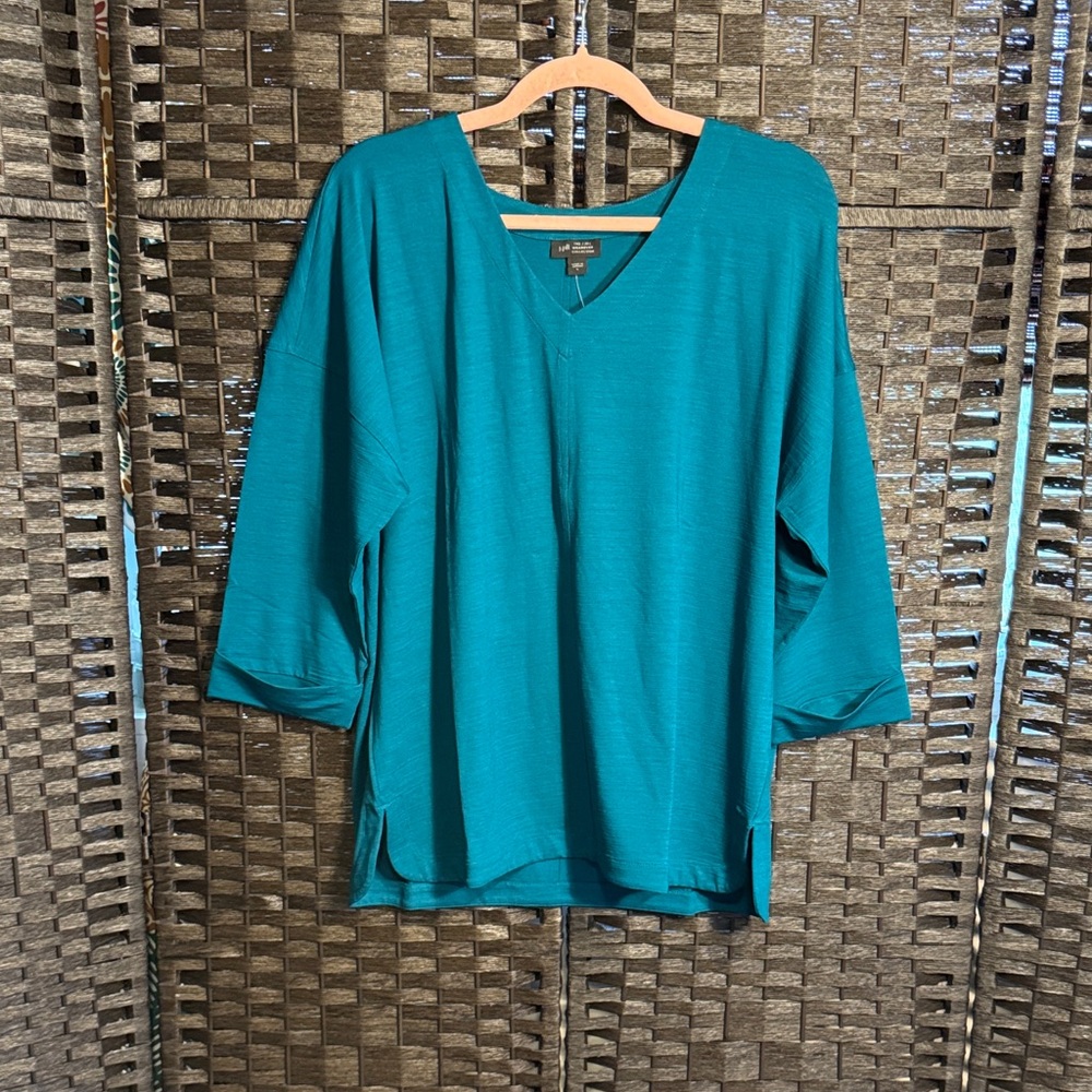J. Jill V-Neck Relaxed Wearever Collection Tunic Size Large Teal